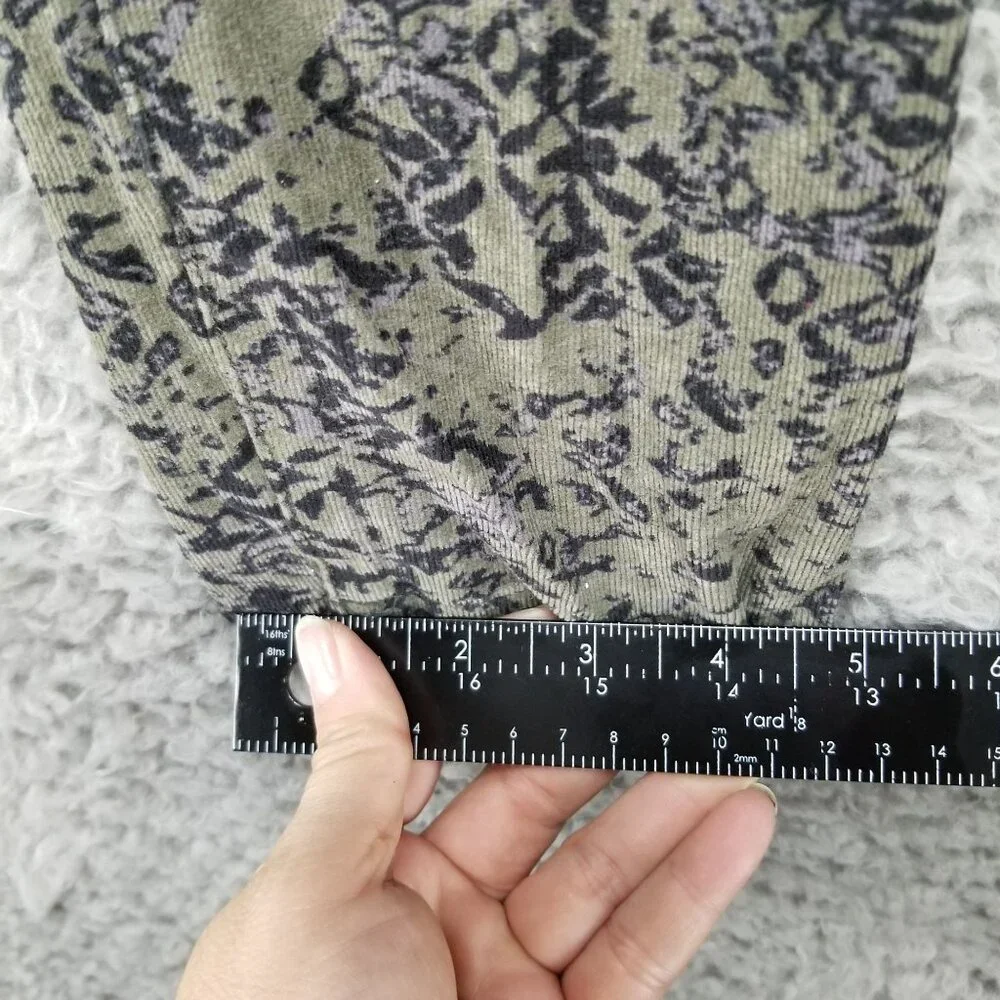 Pilcro Jeans Womens 28 Serif Olive Green Camo Print Corduroy Skinny Stretch - Picture 9 of 15